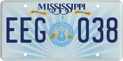 MS license plate EEG038