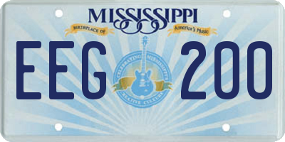 MS license plate EEG200