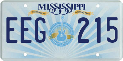 MS license plate EEG215