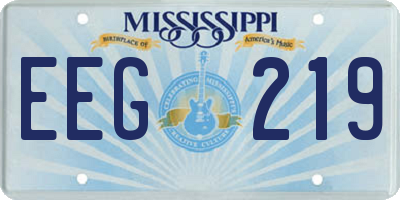 MS license plate EEG219