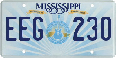 MS license plate EEG230