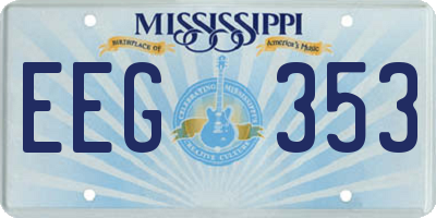 MS license plate EEG353
