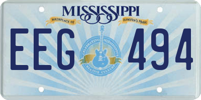 MS license plate EEG494
