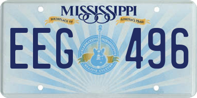 MS license plate EEG496