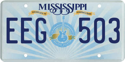 MS license plate EEG503