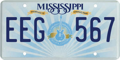 MS license plate EEG567