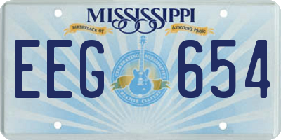 MS license plate EEG654