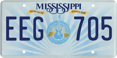 MS license plate EEG705