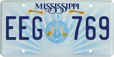 MS license plate EEG769
