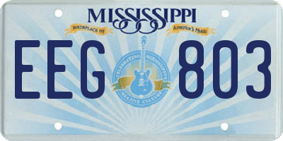 MS license plate EEG803