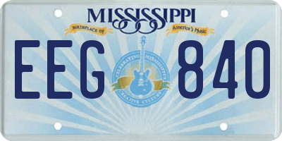 MS license plate EEG840