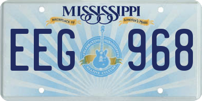 MS license plate EEG968