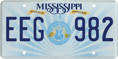 MS license plate EEG982