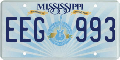MS license plate EEG993