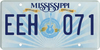 MS license plate EEH071