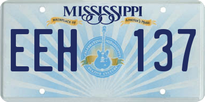 MS license plate EEH137