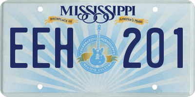 MS license plate EEH201