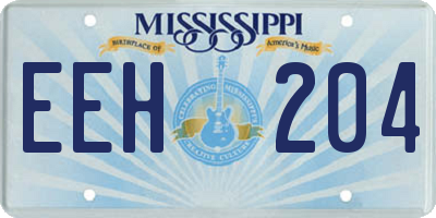 MS license plate EEH204
