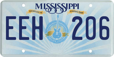 MS license plate EEH206