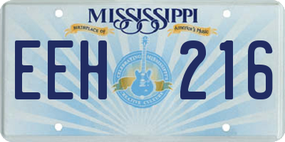 MS license plate EEH216