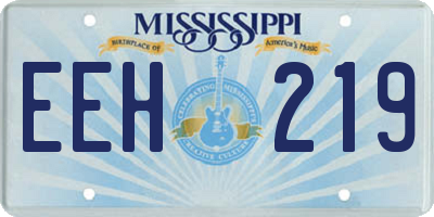 MS license plate EEH219