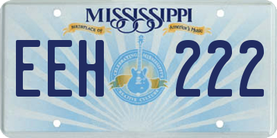 MS license plate EEH222