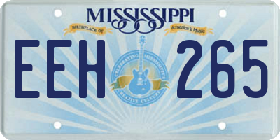MS license plate EEH265