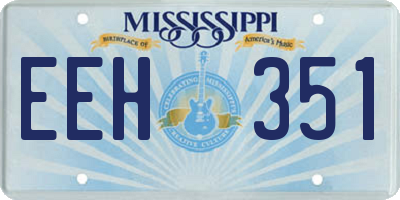 MS license plate EEH351