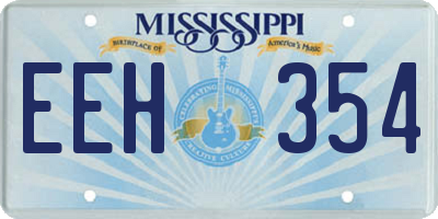 MS license plate EEH354