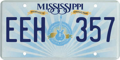 MS license plate EEH357