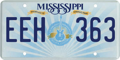 MS license plate EEH363