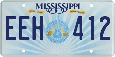MS license plate EEH412
