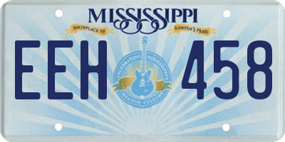 MS license plate EEH458