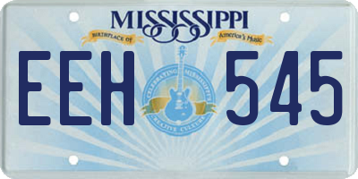 MS license plate EEH545