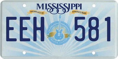 MS license plate EEH581