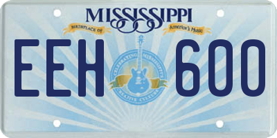 MS license plate EEH600