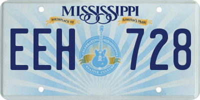 MS license plate EEH728