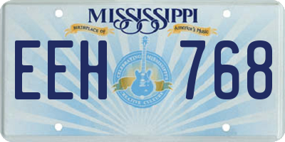 MS license plate EEH768