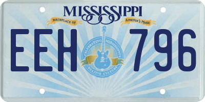 MS license plate EEH796
