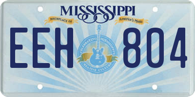 MS license plate EEH804