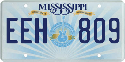 MS license plate EEH809
