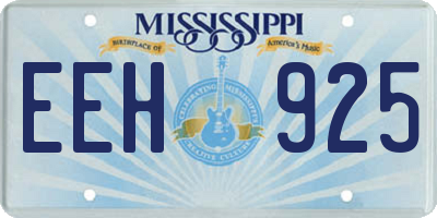 MS license plate EEH925