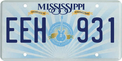 MS license plate EEH931