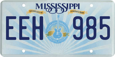 MS license plate EEH985