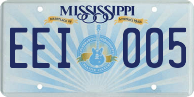 MS license plate EEI005