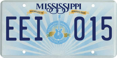 MS license plate EEI015