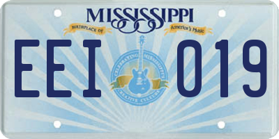 MS license plate EEI019