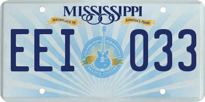 MS license plate EEI033