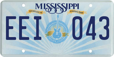 MS license plate EEI043