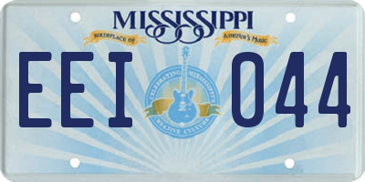 MS license plate EEI044